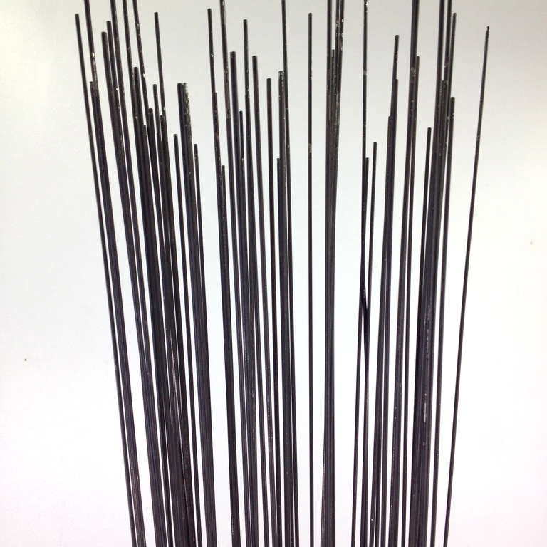 Monumental Vintage 80 Inch Tall Steel Spray Floor Sculpture after Harry Bertoia In Excellent Condition In Long Beach, CA