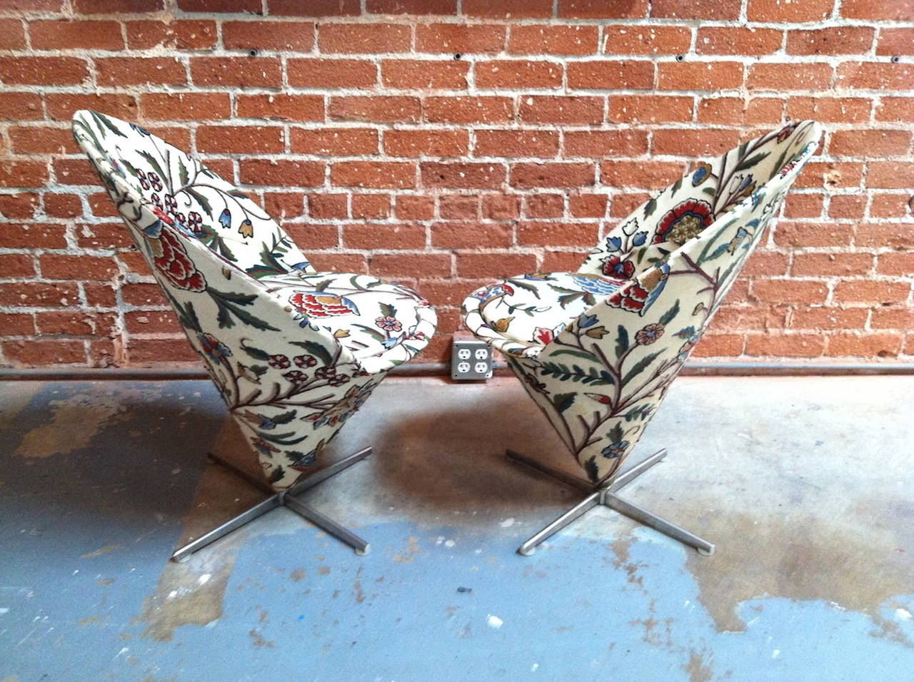 Danish Pair of Early Verner Panton Cone Chairs