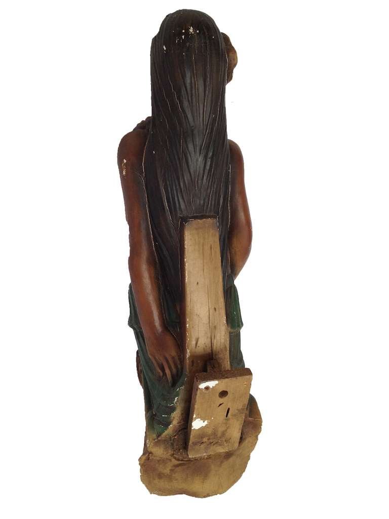 Unusual Vintage Wall Mount Statue of a Hawaiian Woman In Good Condition In Long Beach, CA