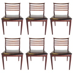 Sculptural Set of 6 Danish Modern Rosewood Dining Chairs