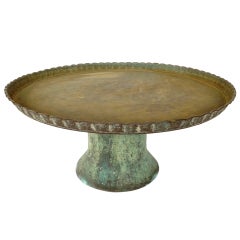 Vintage Middle Eastern Copper Tray Table with a Desirable Patina