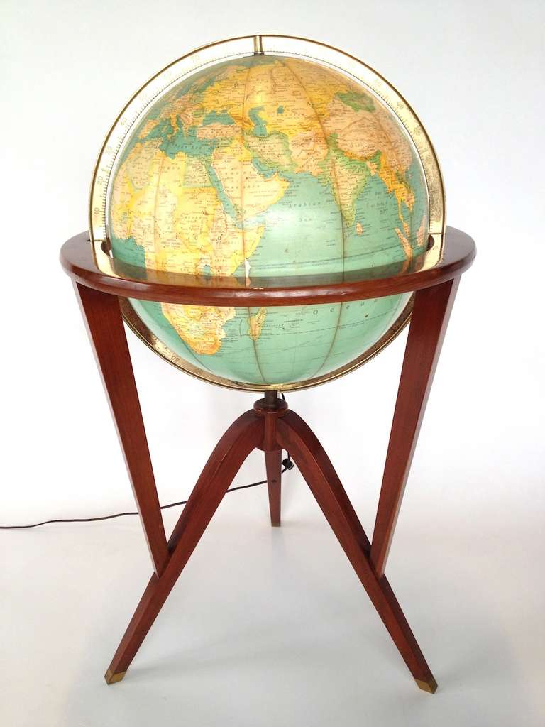 American Dunbar Illuminated Floor Globe by Edward Wormley