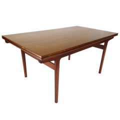 Danish Modern Rosewood Dining Table with 2 Extension Leaves
