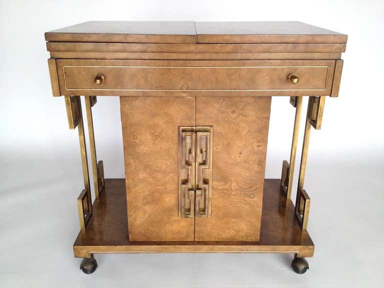 Expandable Serving Cart with Greek Key Detail by Mastercraft