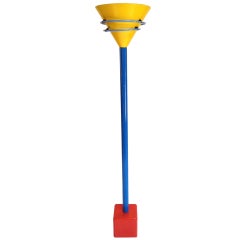 Vintage Memphis Style Halogen and Neon Floor Lamp