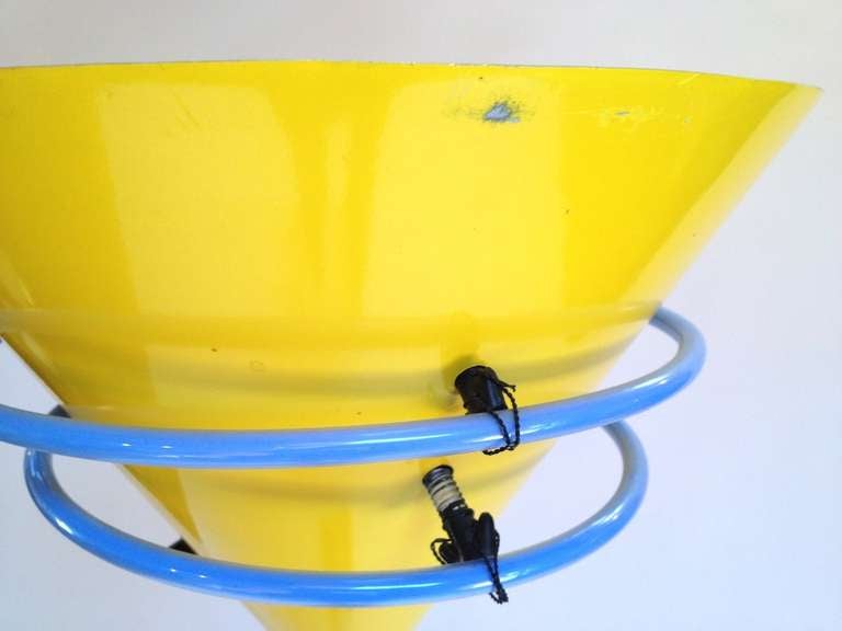 Metal Vintage Memphis Style Halogen and Neon Floor Lamp