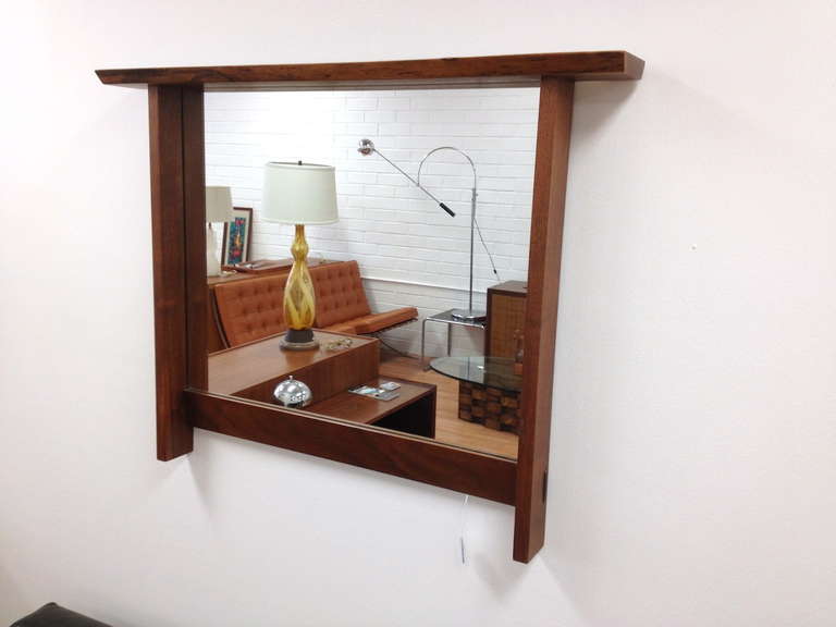 George Nakashima Studio Free Edge Picture Frame Wall Mirror c. 1971 In Excellent Condition In Long Beach, CA