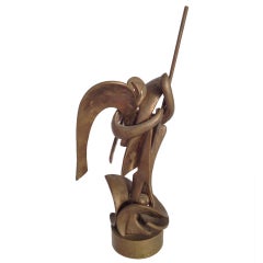 Rare Interlocking Bronze Sculpture by Olivier Strebelle