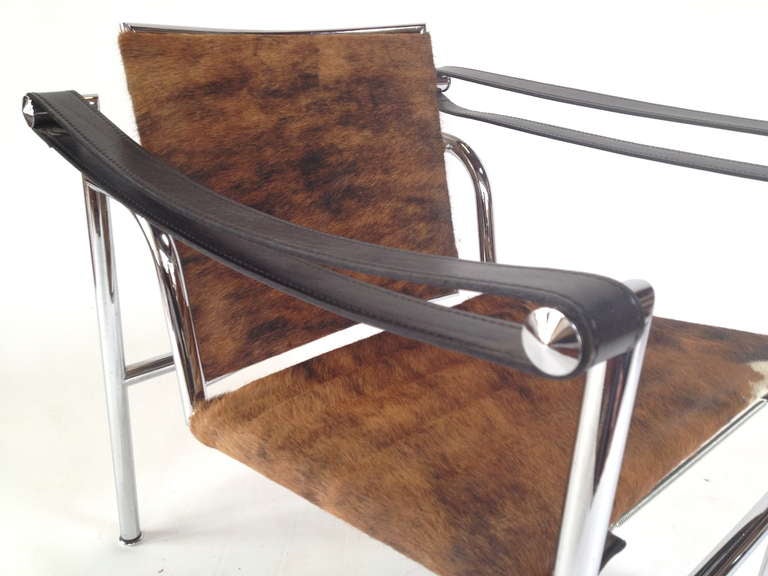 Italian Authentic Signed Cassina Le Corbusier LC1 Cowhide Lounge Chair