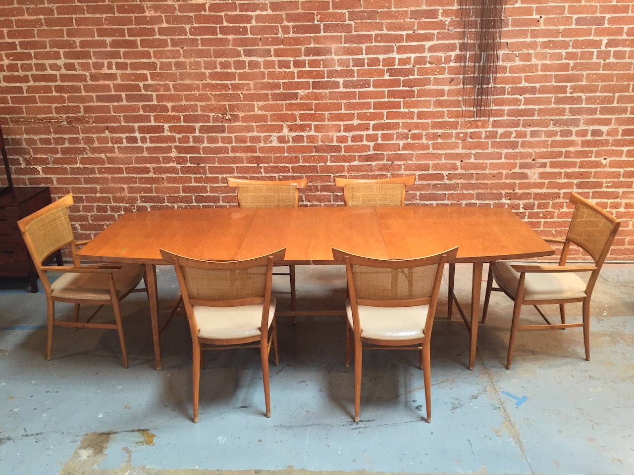 Mid-Century Modern Rare Paul McCobb Planner Group Dining Set Table and Six Chairs