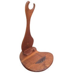 Sculptural Handcrafted Walnut Guitar Stand