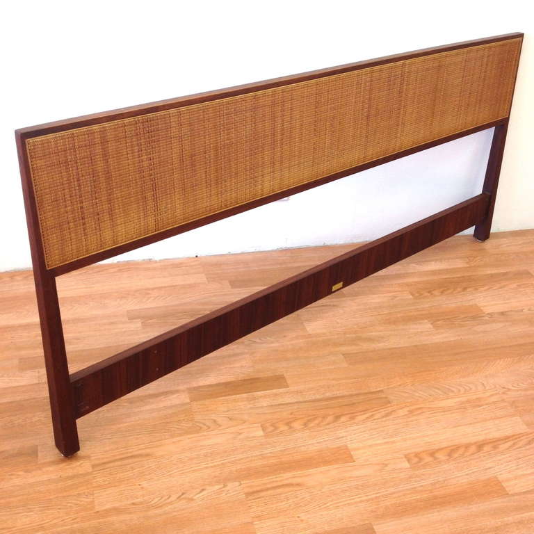Dunbar King or Queen Size Mahogany and Cane Headboard by Edward Wormley