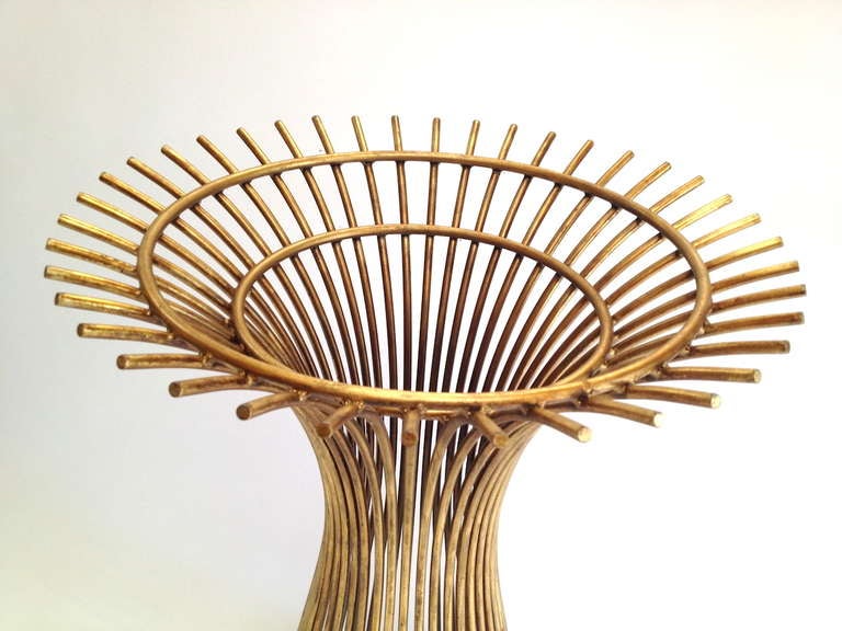 Gold Colored Platner Style Dining Or Cafe Table Base 3