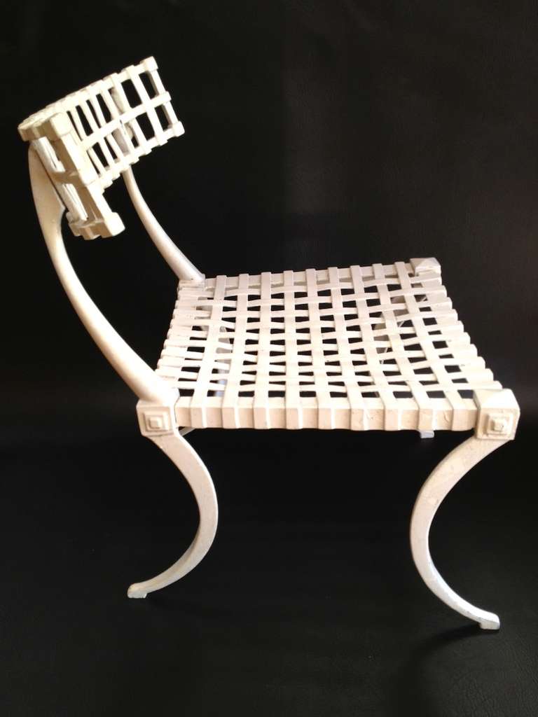 Mid-20th Century Set of 4 Thinline Klismos Style Outdoor Patio Chairs