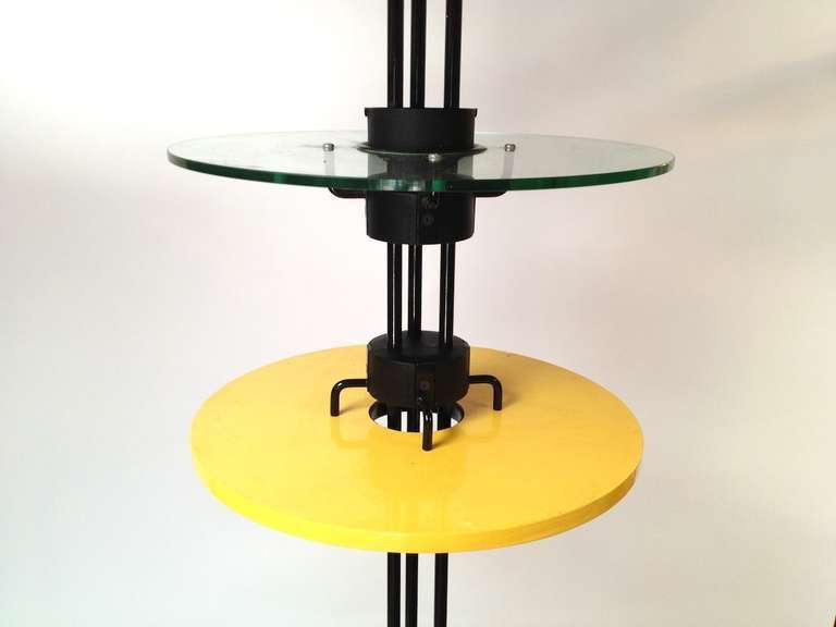 Floor to Ceiling 3 Tier Lazy Susan Dinette Table Tarcisio Colzani Porada Arredi In Good Condition In Long Beach, CA