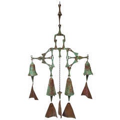 Used Large Cast Bronze 4 Bell Wind Chime Windbell by Paolo Soleri for Arcosoanti