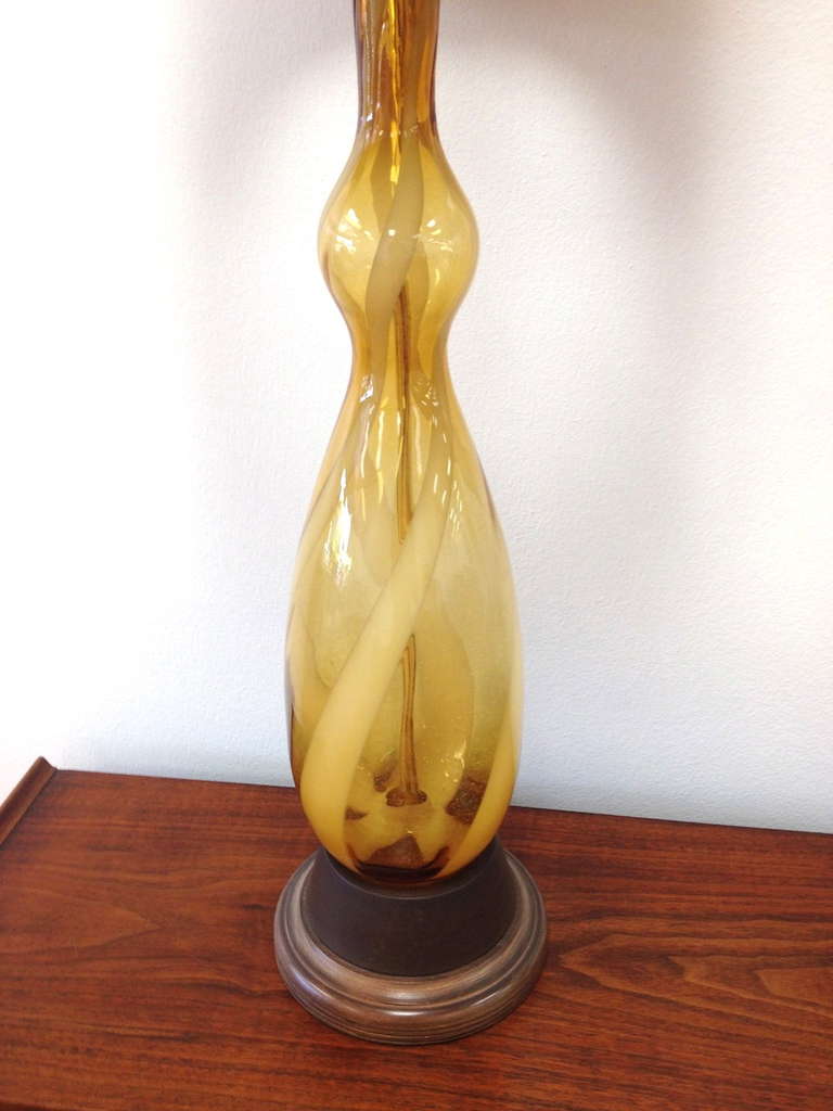 Exceptional Pair of Murano Glass Table Lamps In Excellent Condition In Long Beach, CA