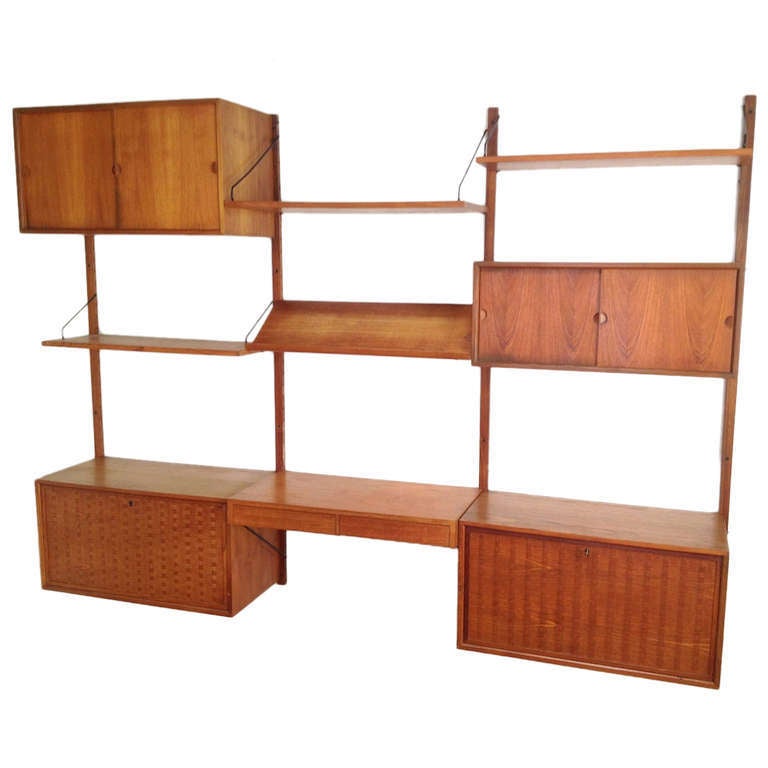  3 Section Danish Modern Cado Wall Unit by Poul Cadovious 