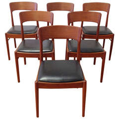 Set of Six Danish Modern Teak Dining Chairs by KS