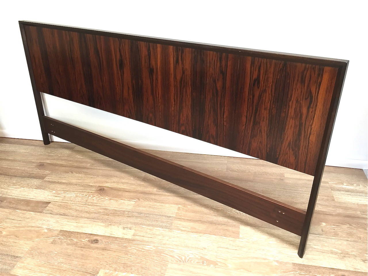 Rare Danish Modern Rosewood King Headboard with Matching Nightstands by Westnofa 1