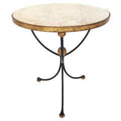 Elegant Italian Iron and Marble Side Table by Palladio Elegant Italian Iron and Marble Side Table by Palladio
