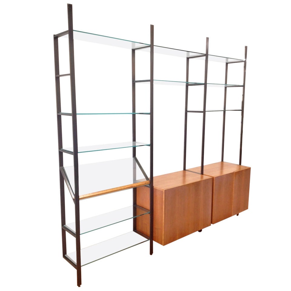 Bronze Finish, Three Section Wall Unit by Milo Baughman for Thayer Coggin