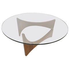Vintage Solid Walnut Noguchi Style Coffee Table by Adrian Pearsall