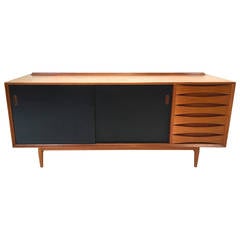 Danish Modern Teak Credenza with Reversible Doors by Arne Vodder for Sibast