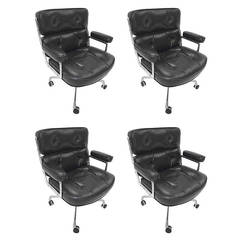 4 Used Leather Eames Time Life Executive Chairs by Herman Miller