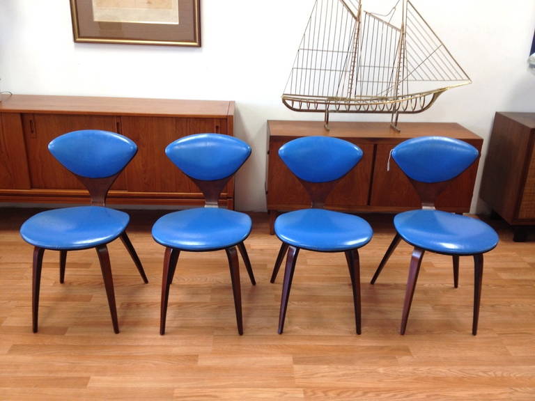 American Set of Four Norman Cherner Plycraft Dining Chairs
