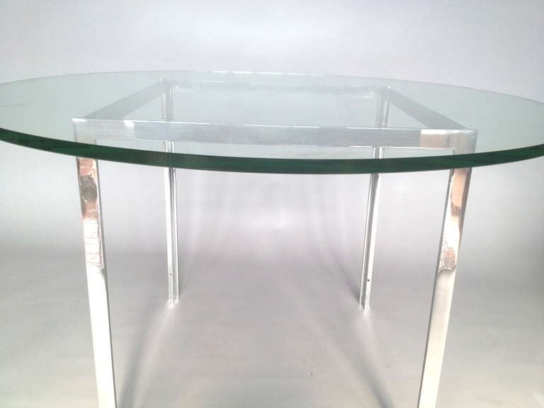 Gerald McCabe Chrome / Glass Top Dining Table In Good Condition In Long Beach, CA