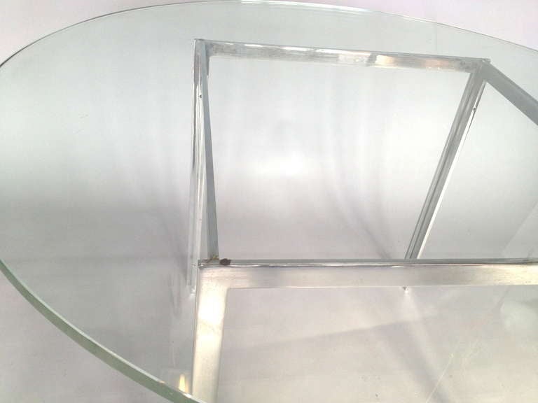 Mid-20th Century Gerald McCabe Chrome / Glass Top Dining Table