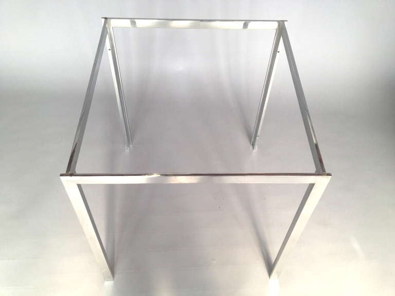 Metal Gerald McCabe Chrome / Glass Top Dining Table