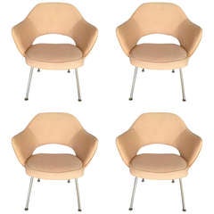 Set 4 Knoll Eero Saarinen Executive Dining Arm Chairs