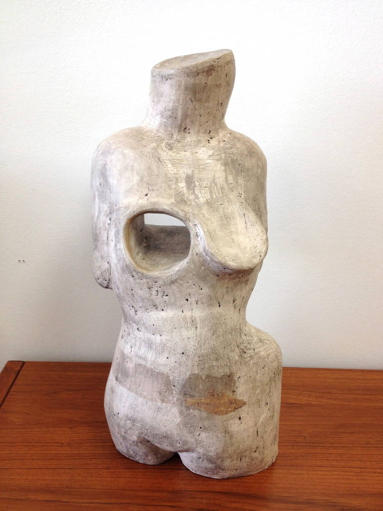 Abstract Modernist Man or Woman Torso Sculpture.  Unsigned.