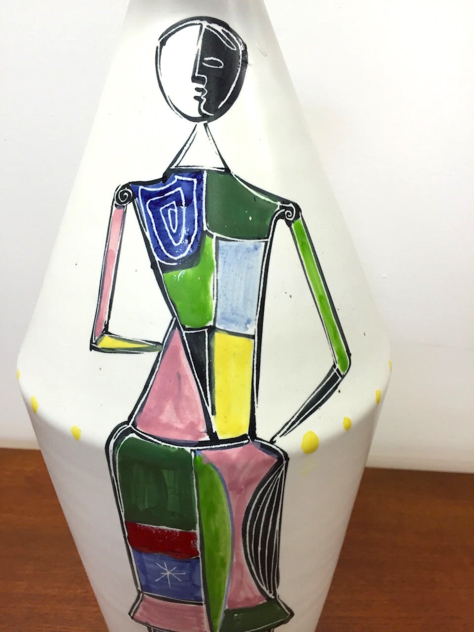 Large Signed Abstract Italian Ceramic Vase 1