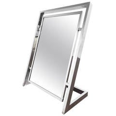 Exceptional Chrome Angled Table Mirror