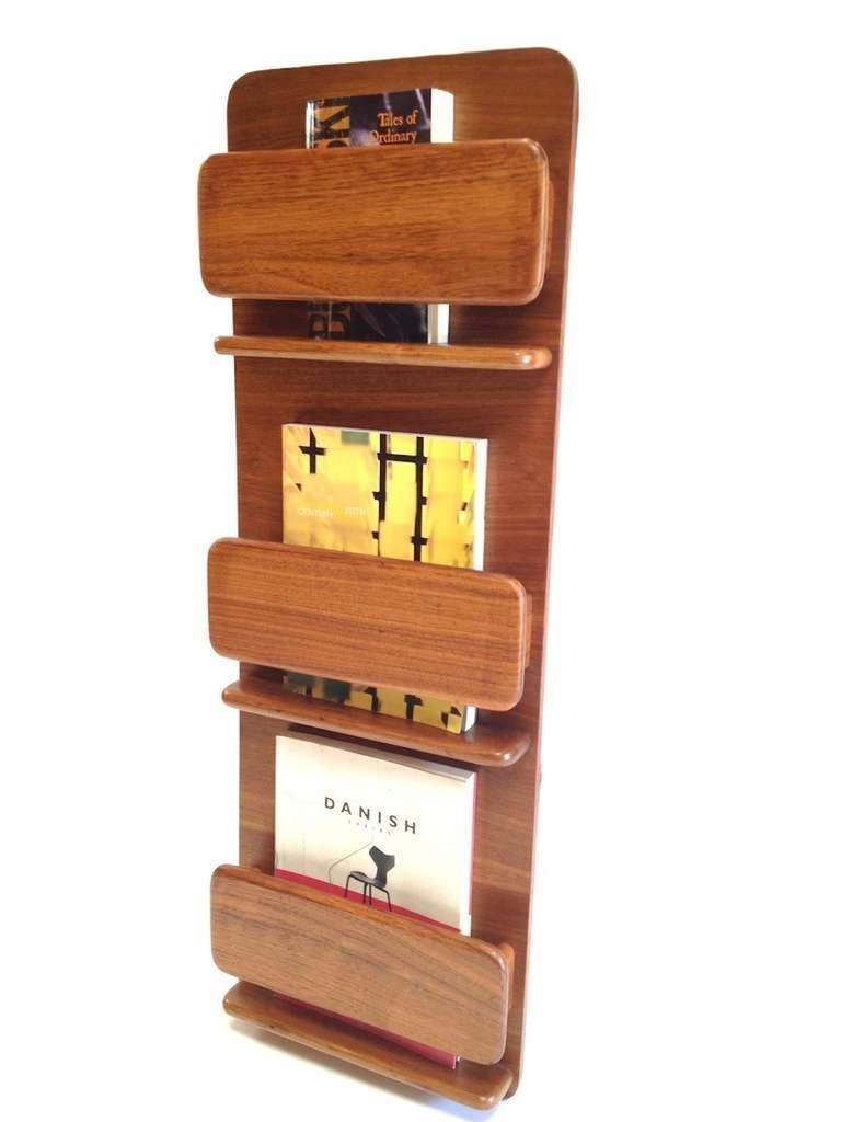 Pair of Peter Pepper Danish Modern Style Wall Mount Book Magazine Holders. Price is for the pair. Very Good original condition with only minor wear as pictured.