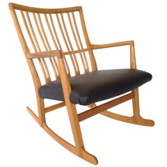 Early Hans J. Wegner ML-33 Oak Rocking Chair for Mikael Laursen