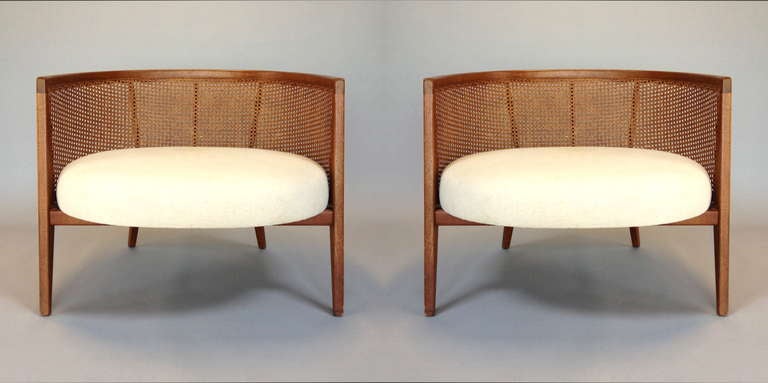 Exceptional Pair of Low and Wide Lounge Chairs by Harvey Probber.