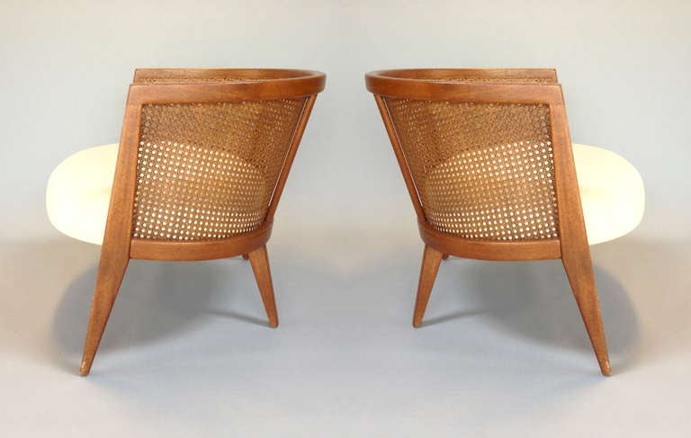 American Exceptional Pair of Low and Wide Lounge Chairs by Harvey Probber
