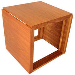Set of Danish Modern Teak Cube Nesting Tables by Kai Kristiansen