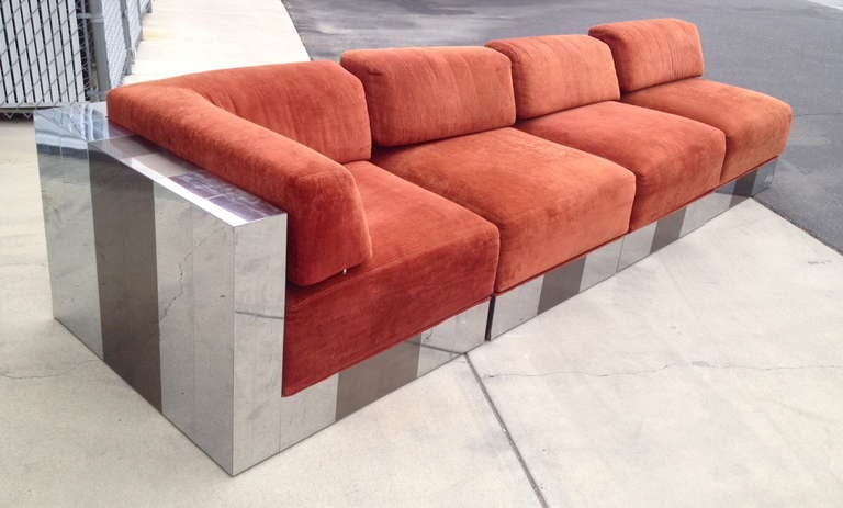 Late 20th Century Rare Paul Evans Cityscape 4 Piece Modular Sectional Sofa