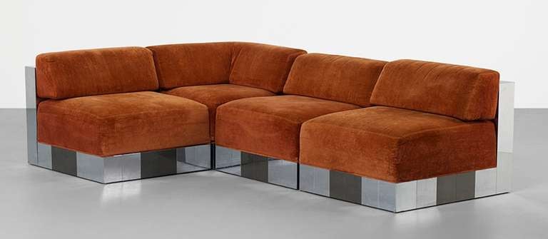 American Rare Paul Evans Cityscape 4 Piece Modular Sectional Sofa