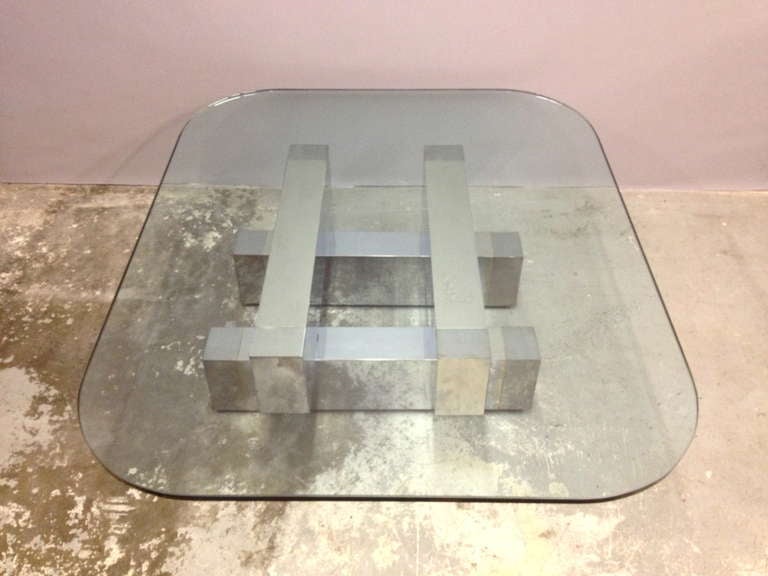 Paul Evans Chrome Cityscape Coffee Cocktail Table for Directional In Good Condition In Long Beach, CA