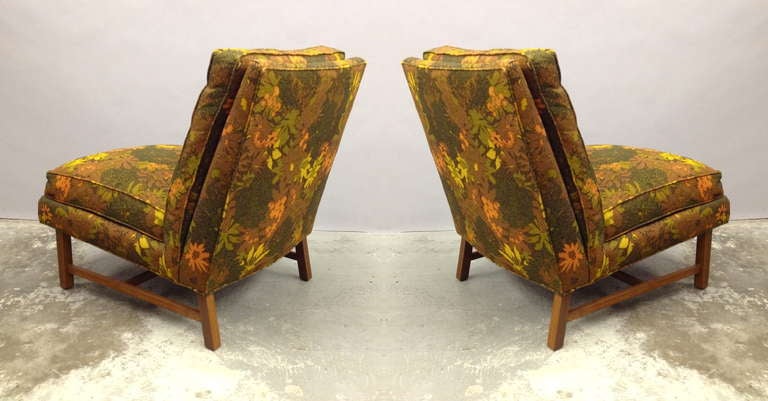 Wood Pair of Directional Gallery Collection Slipper Lounge Chairs by Kipp Stewart