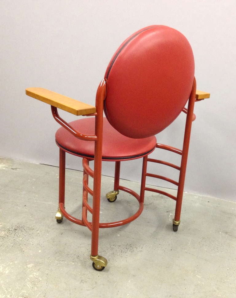 Frank Lloyd Wright S.C. Johnson Wax Arm Chair on Casters for Cassina 1