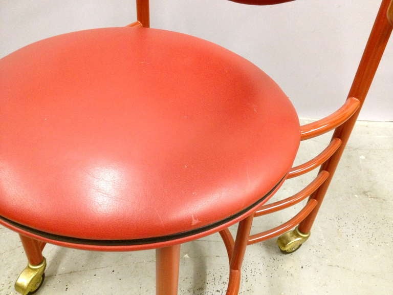 Frank Lloyd Wright S.C. Johnson Wax Arm Chair on Casters for Cassina 4