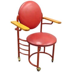 Frank Lloyd Wright S.C. Johnson Wax Arm Chair on Casters for Cassina