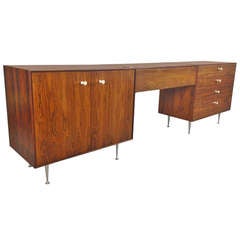 George Nelson Rosewood Thin Edge Cabinets w/ Floating Vanity for Herman Miller